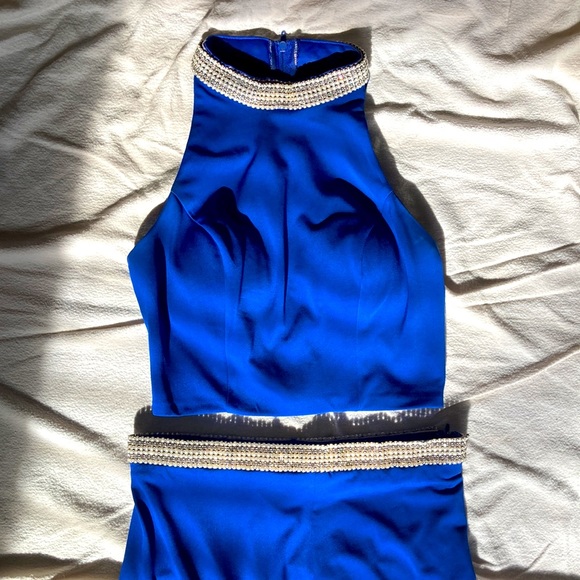 Royal Blue Two Piece Dress - Picture 4 of 5